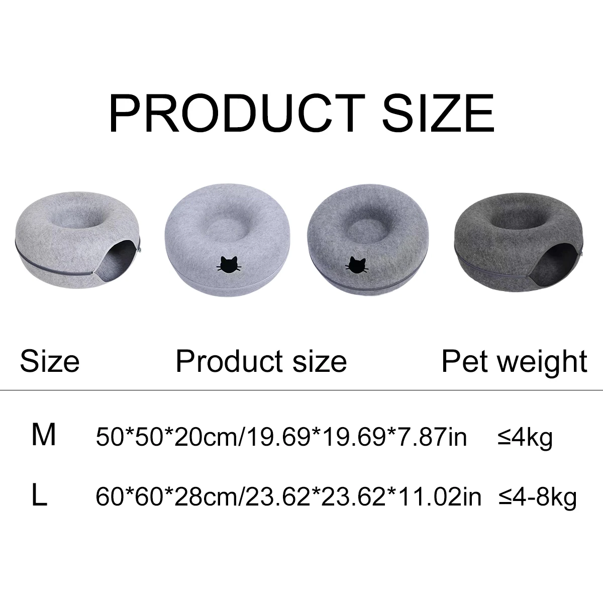 Felt Donut Bed for Cats House With Breather Hole - Image 6