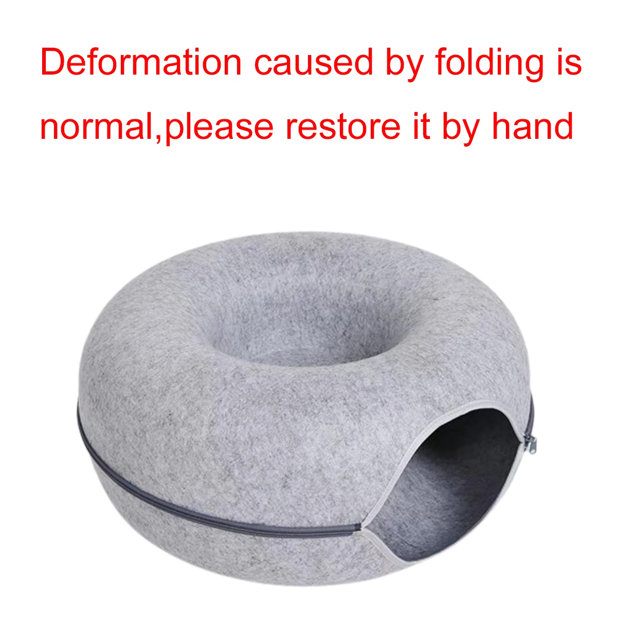 Felt Donut Bed for Cats House With Breather Hole - Image 5